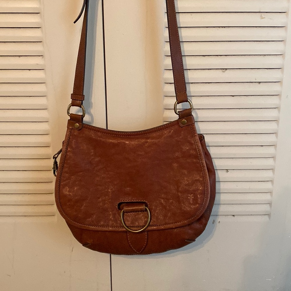 Frye Brown Leather Crossbody Saddle Bag